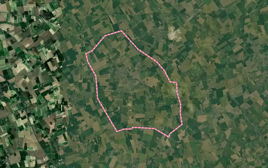 Vue satellite de Rexpoëde avec ses contours administratifs