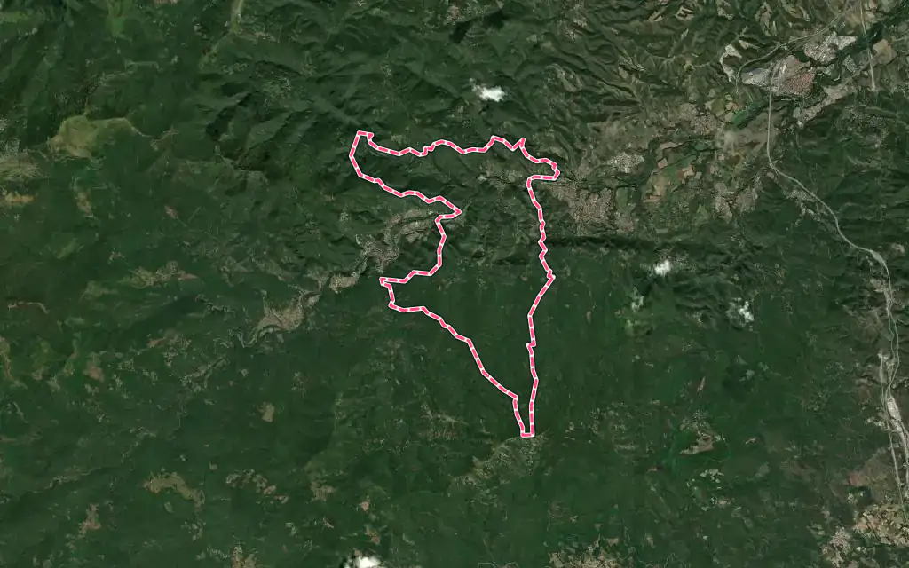 Vue satellite de Reynès avec ses contours administratifs