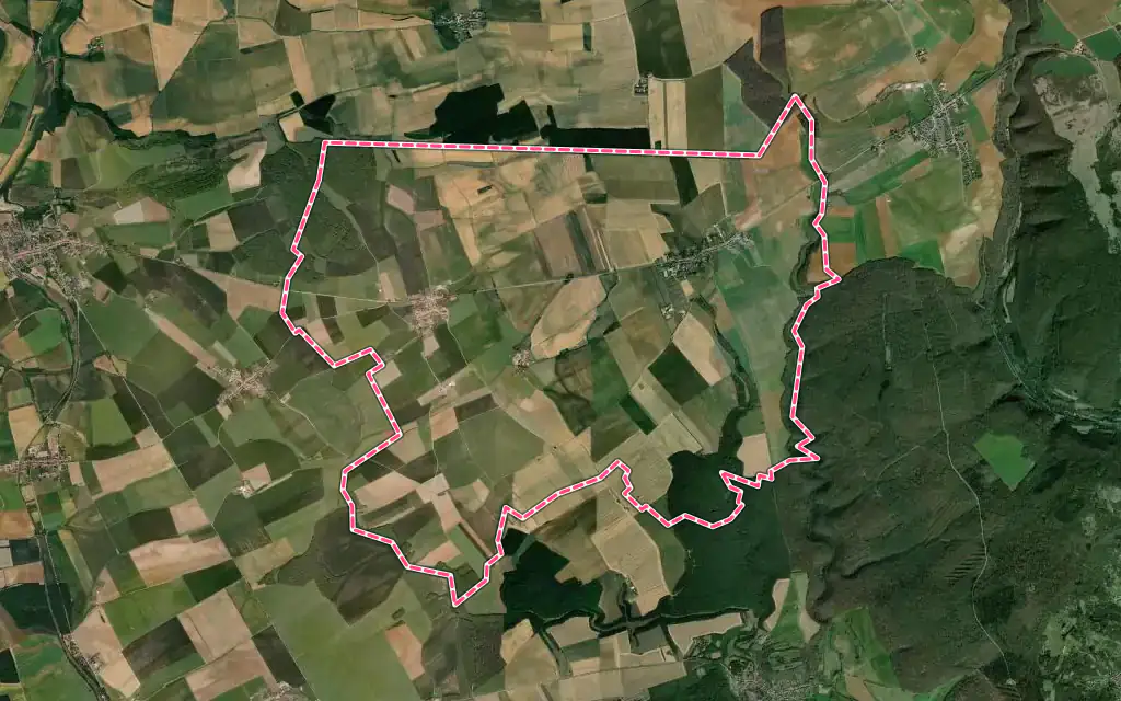 Vue satellite de Rezonville-Vionville avec ses contours administratifs
