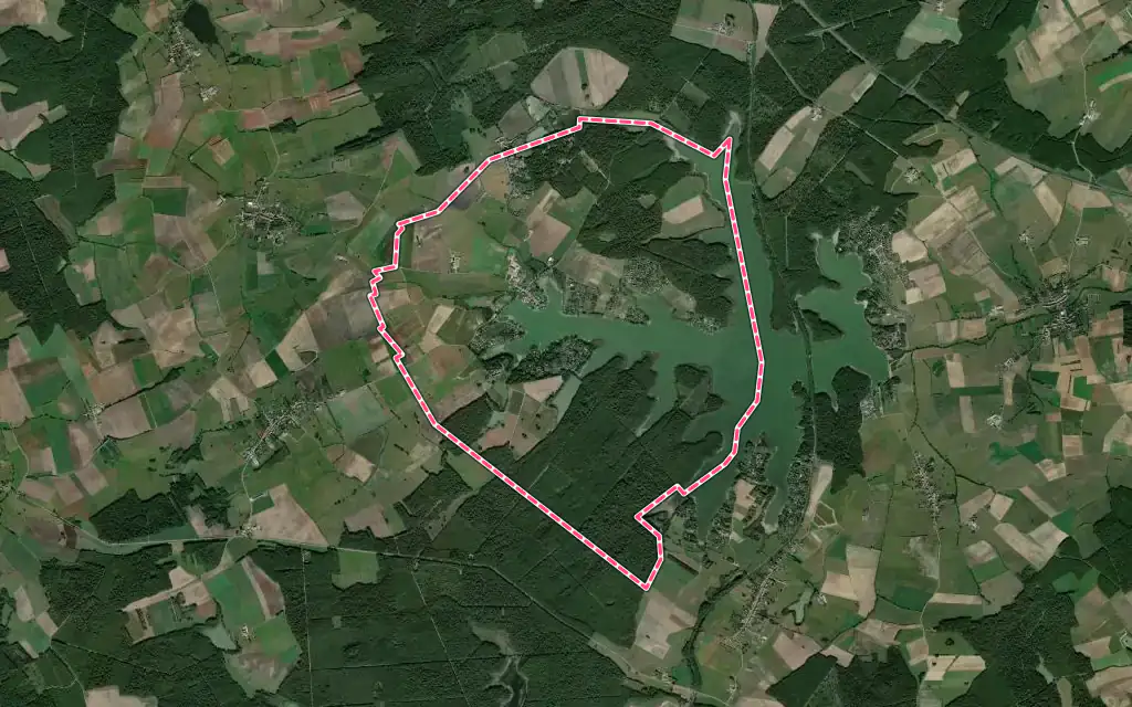 Vue satellite de Rhodes avec ses contours administratifs
