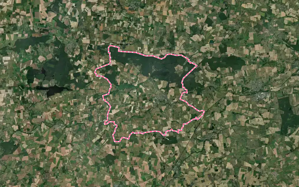 Vue satellite de Riaillé avec ses contours administratifs