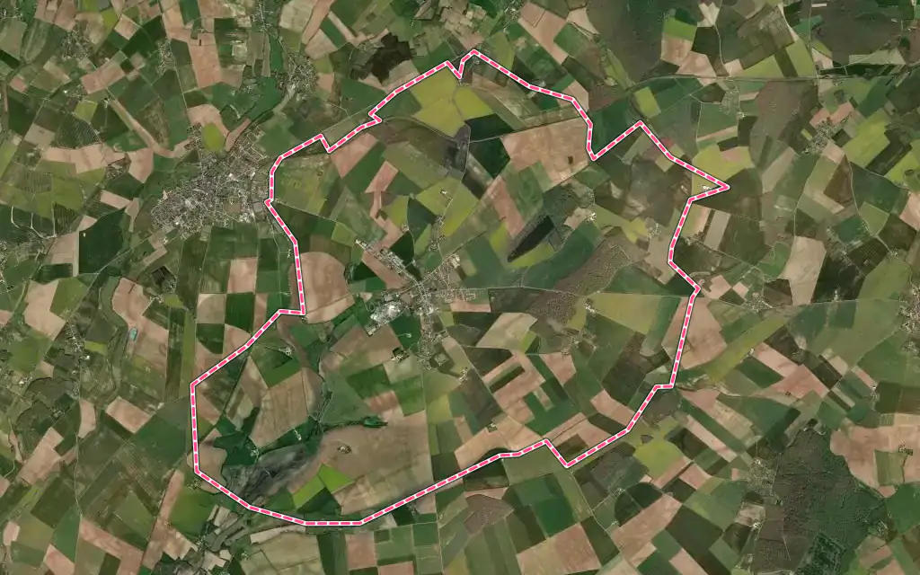 Vue satellite de Rians avec ses contours administratifs