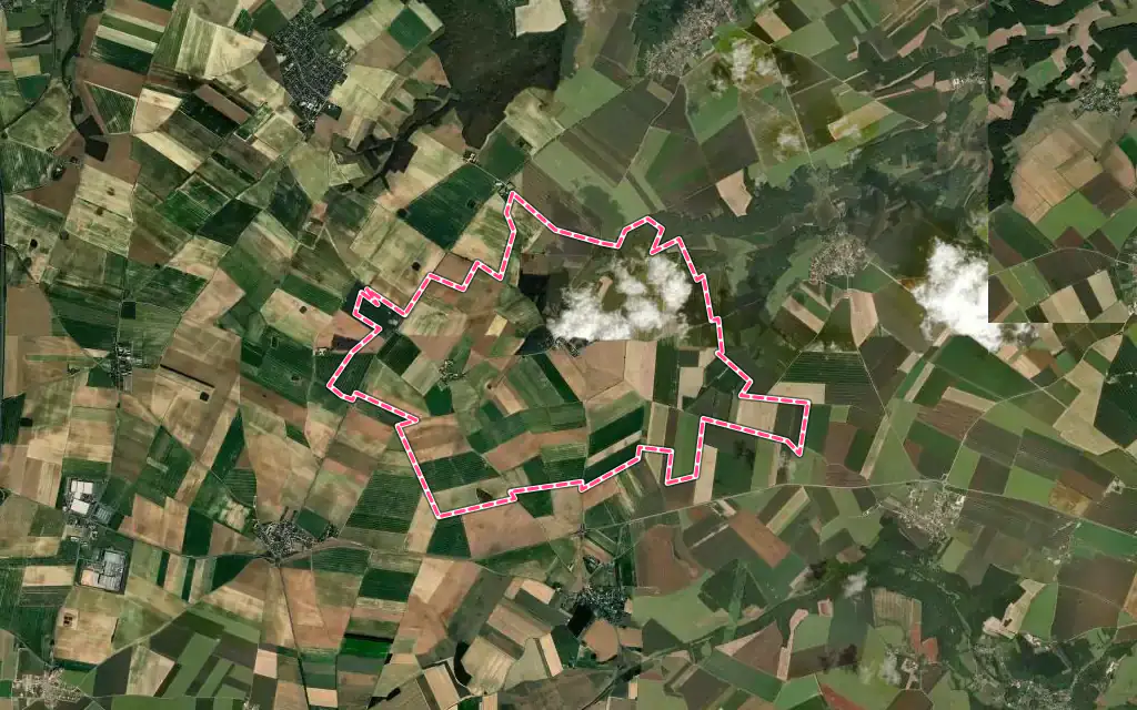 Vue satellite de Richarville avec ses contours administratifs