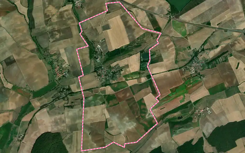 Vue satellite de Riche avec ses contours administratifs