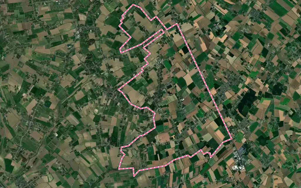 Vue satellite de Richebourg avec ses contours administratifs