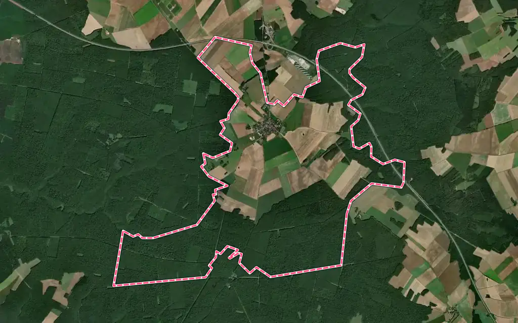 Vue satellite de Richebourg avec ses contours administratifs