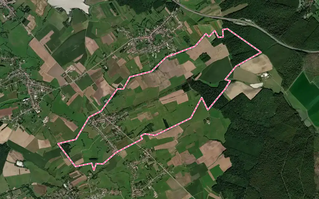 Vue satellite de Richeling avec ses contours administratifs