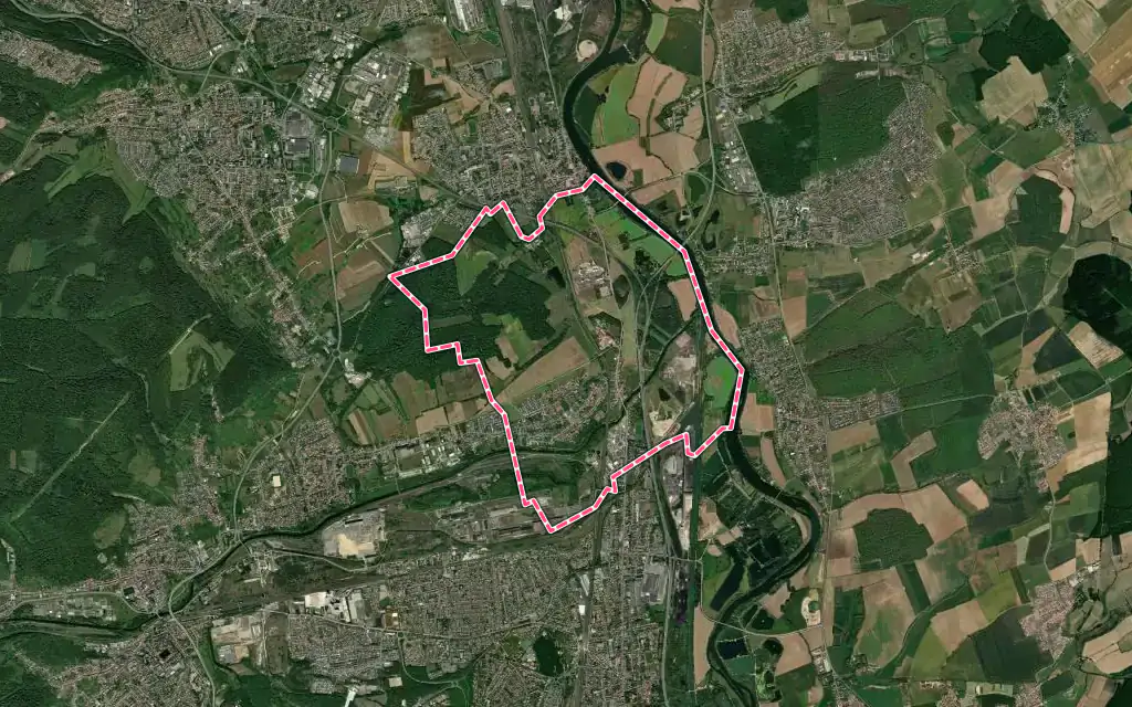 Vue satellite de Richemont avec ses contours administratifs