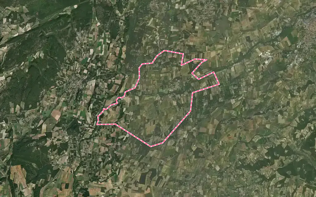 Vue satellite de Richerenches avec ses contours administratifs