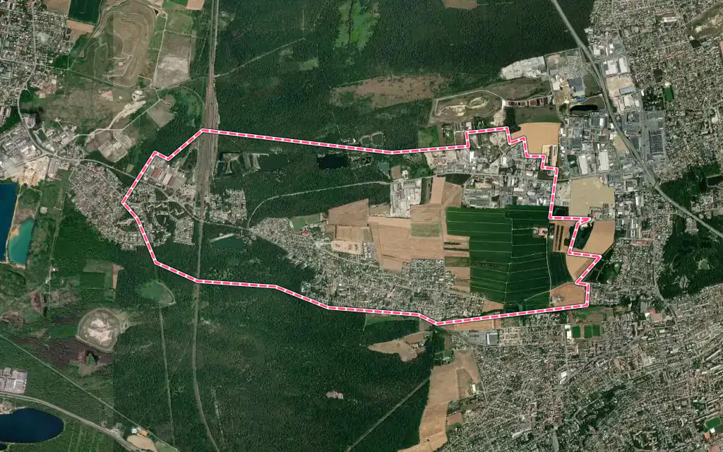 Vue satellite de Richwiller avec ses contours administratifs