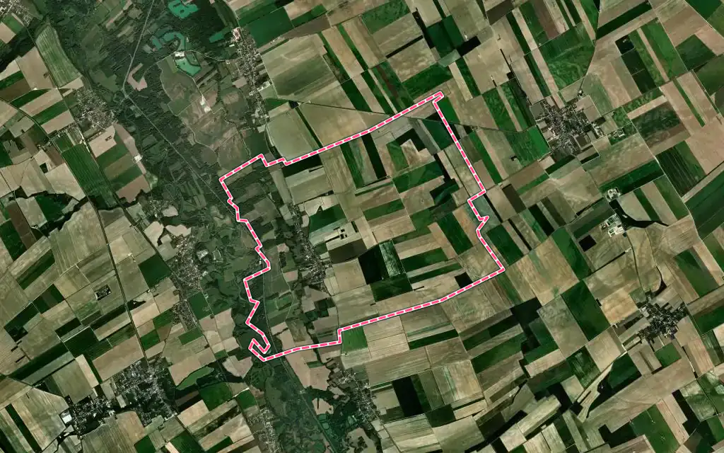 Vue satellite de Rilly-Sainte-Syre avec ses contours administratifs