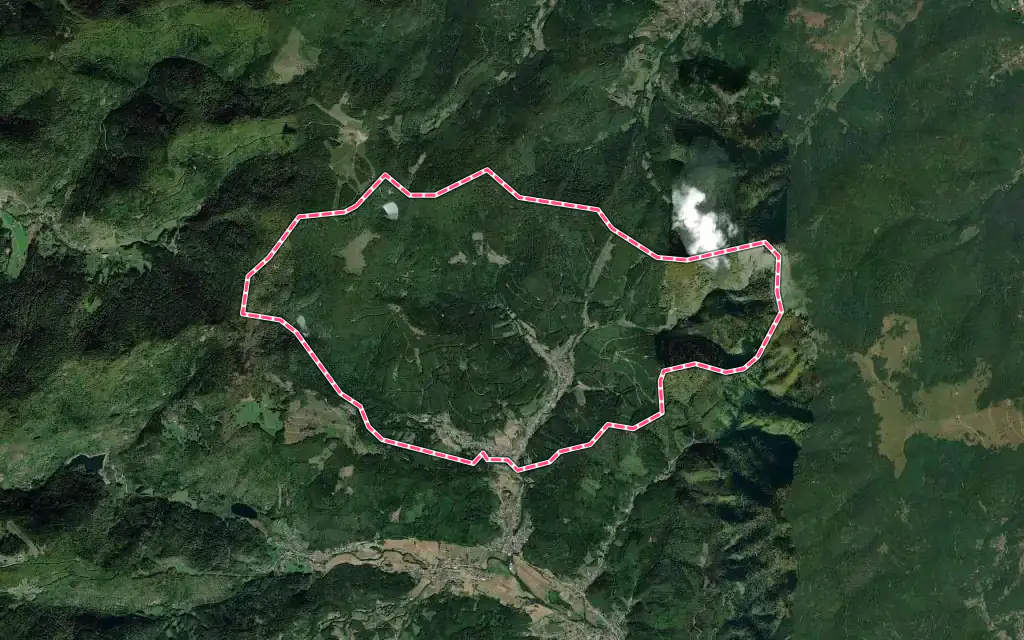 Vue satellite de Rimbach-près-Masevaux avec ses contours administratifs