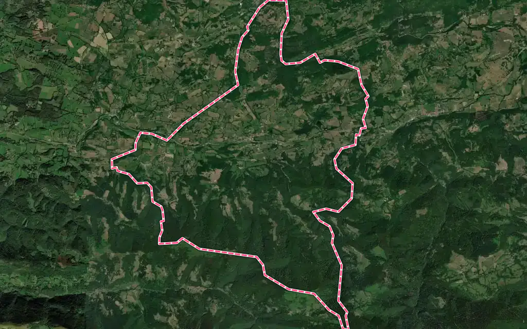 Vue satellite de Rimont avec ses contours administratifs