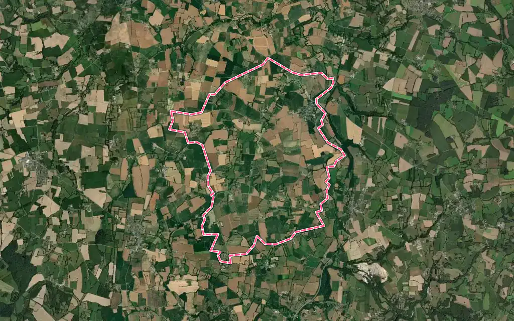 Vue satellite de Rimou avec ses contours administratifs