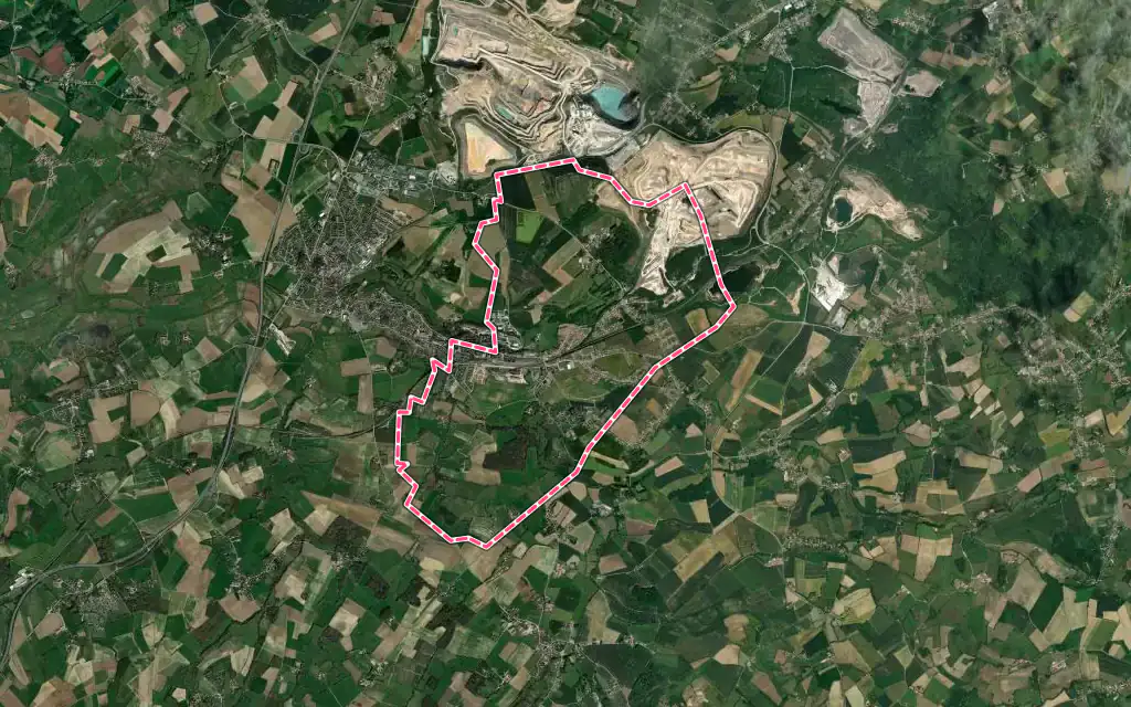 Vue satellite de Rinxent avec ses contours administratifs