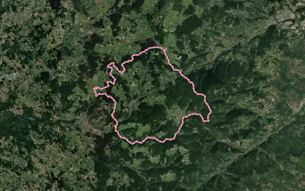 Vue satellite de Riotord avec ses contours administratifs
