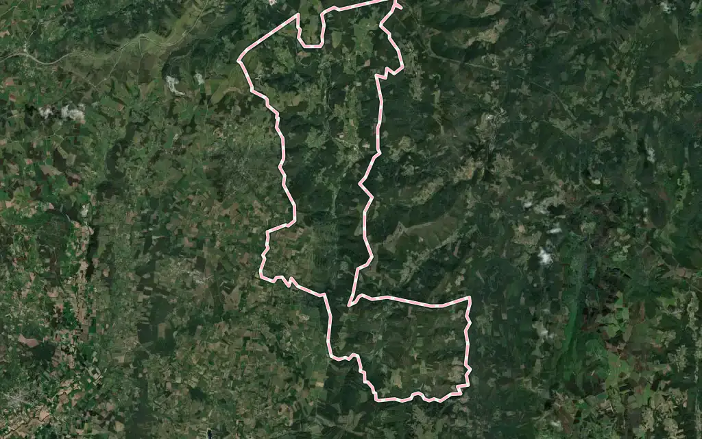 Vista satélite de Riotorto con su contorno administrativo
