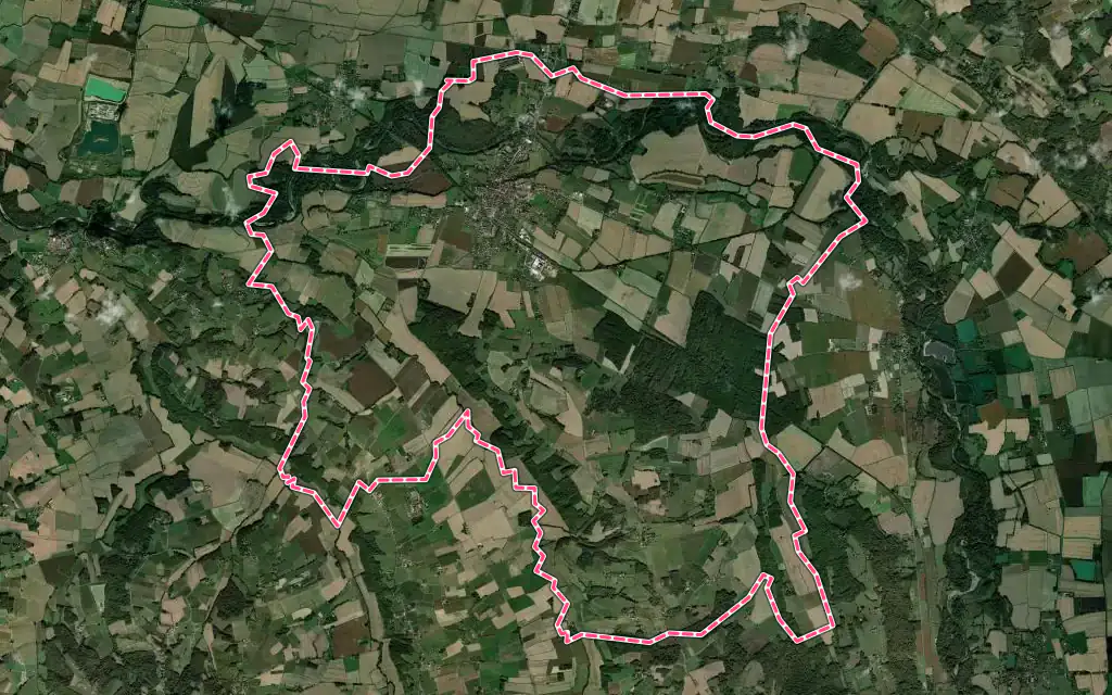Vue satellite de Riscle avec ses contours administratifs