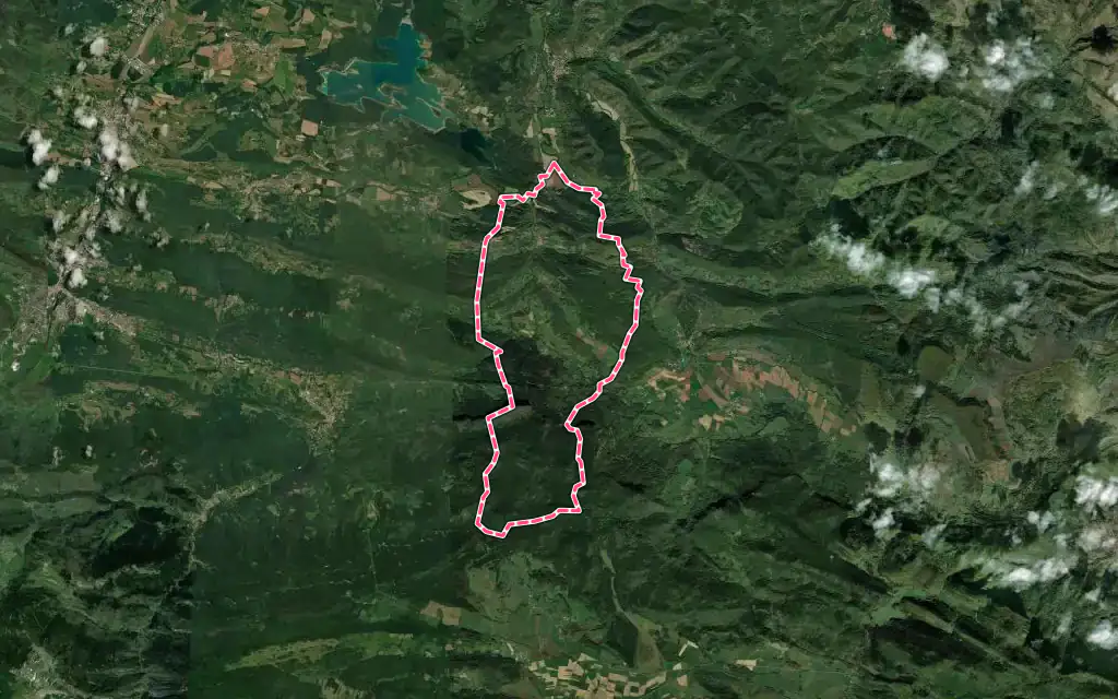Vue satellite de Rivel avec ses contours administratifs