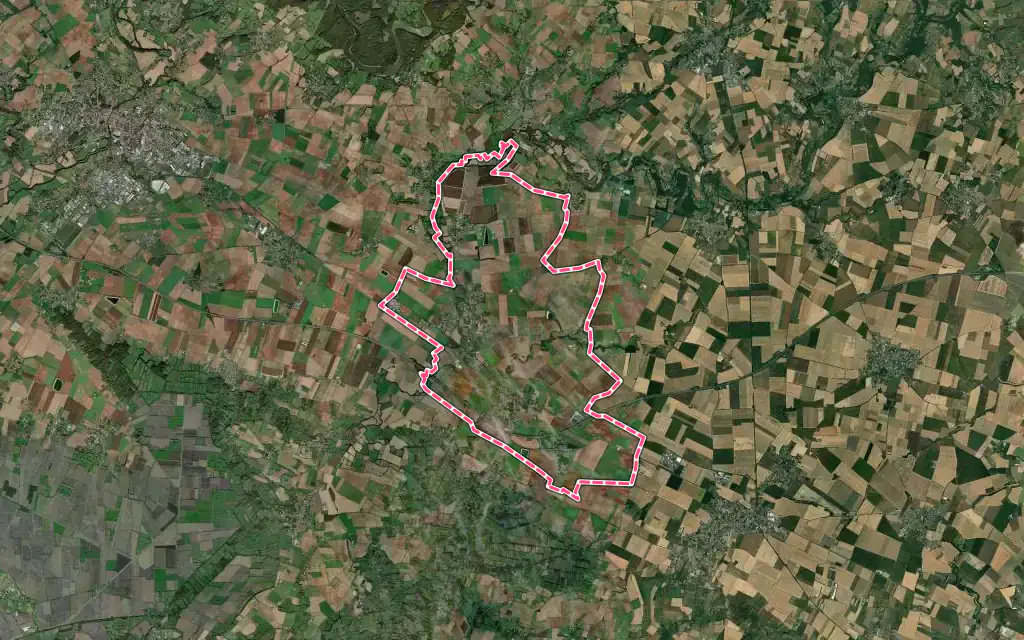 Vue satellite de Rives-d'Autise avec ses contours administratifs