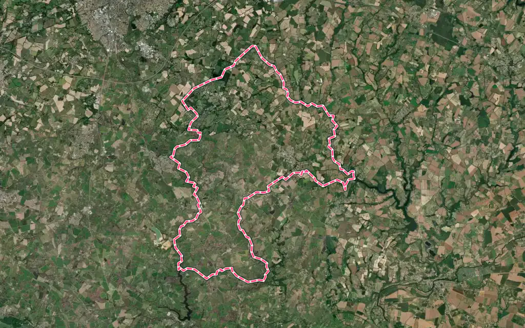 Vue satellite de Rives de l'Yon avec ses contours administratifs