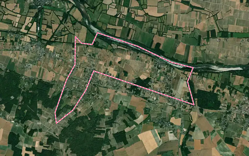 Vue satellite de Rivière avec ses contours administratifs