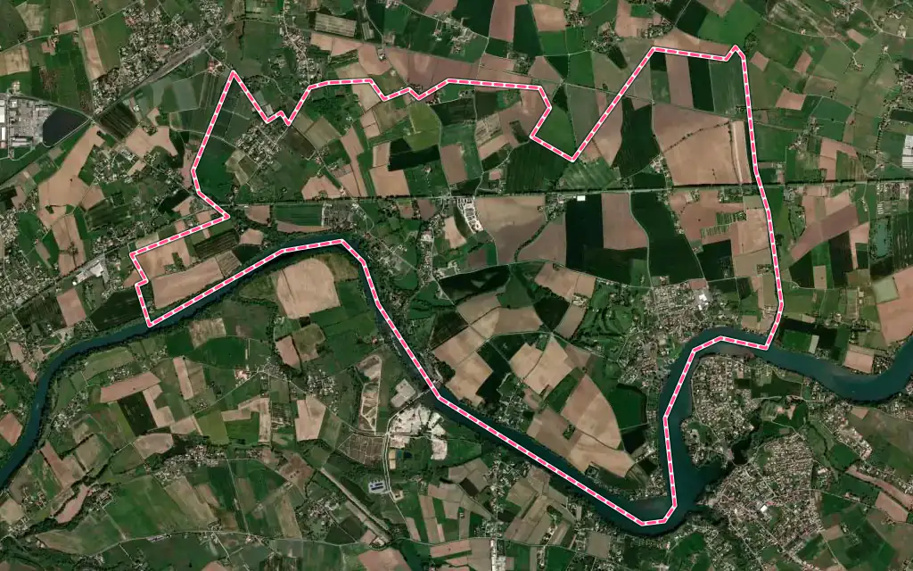 Vue satellite de Rivières avec ses contours administratifs