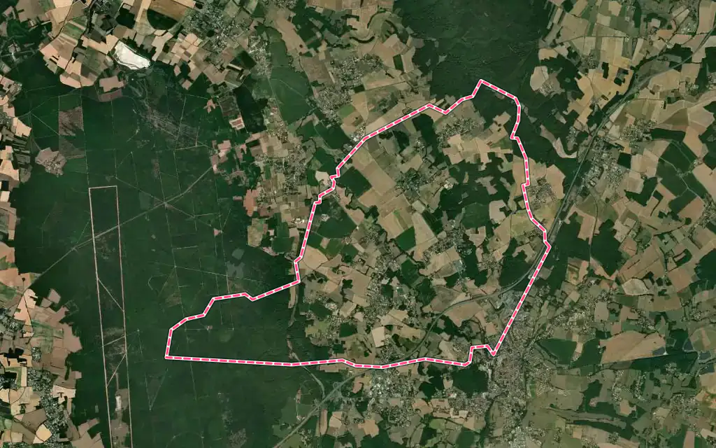 Vue satellite de Rivières avec ses contours administratifs
