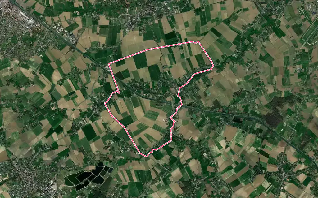 Vue satellite de Robecq avec ses contours administratifs