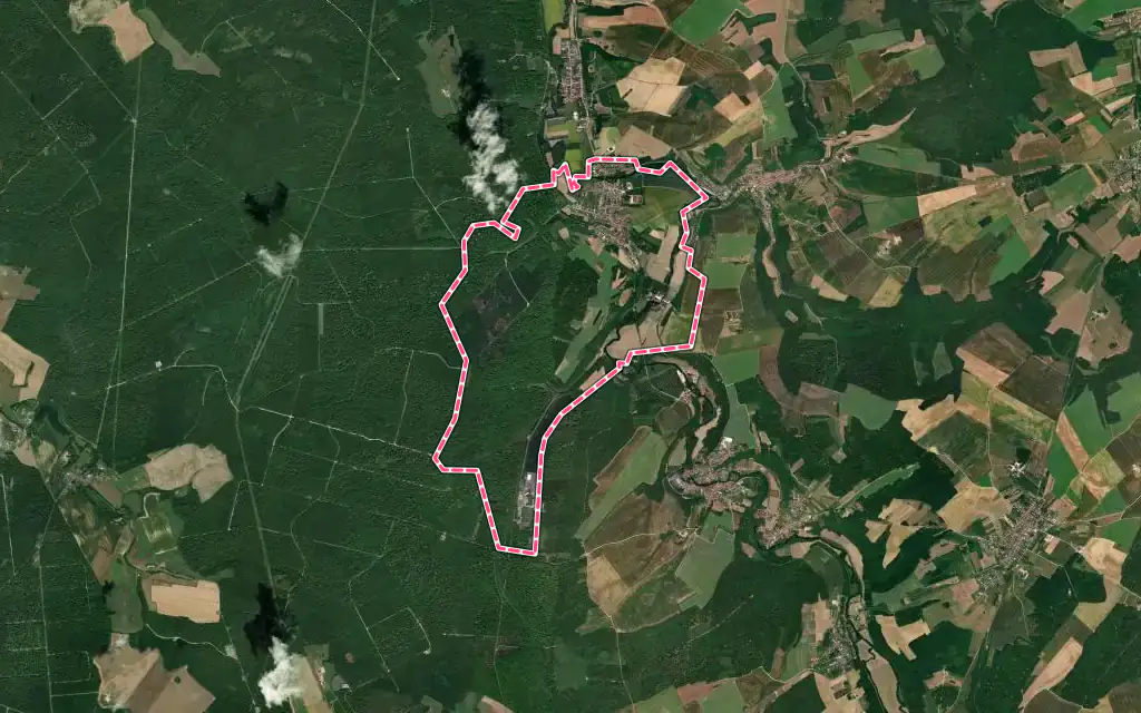Vue satellite de Robert-Espagne avec ses contours administratifs