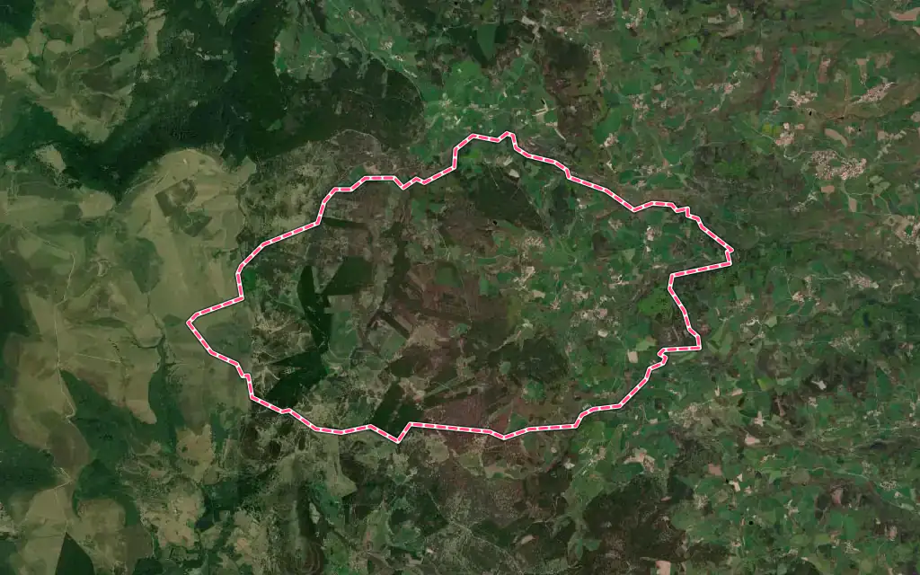 Vue satellite de Roche avec ses contours administratifs