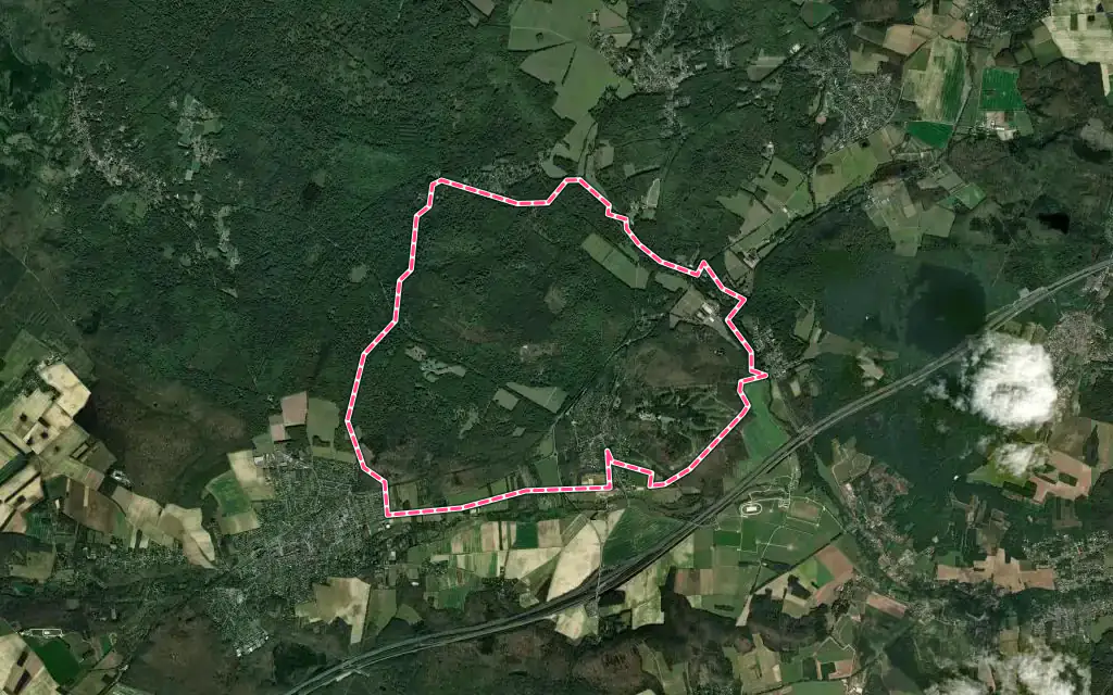 Vue satellite de Rochefort-en-Yvelines avec ses contours administratifs