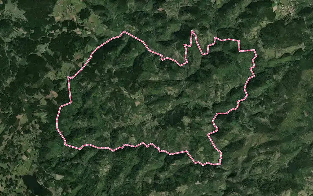 Vue satellite de Rochepaule avec ses contours administratifs