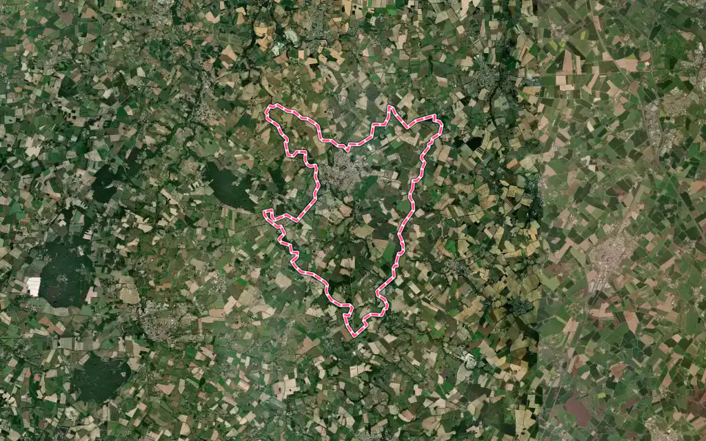 Vue satellite de Rocheservière avec ses contours administratifs