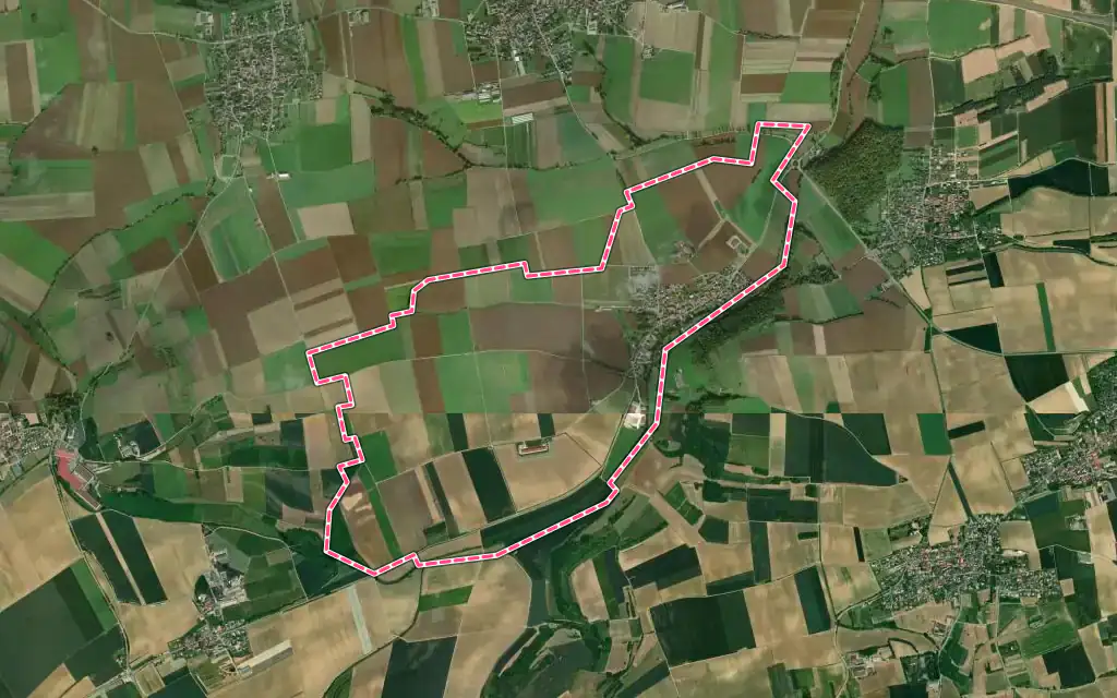 Vue satellite de Rohr avec ses contours administratifs