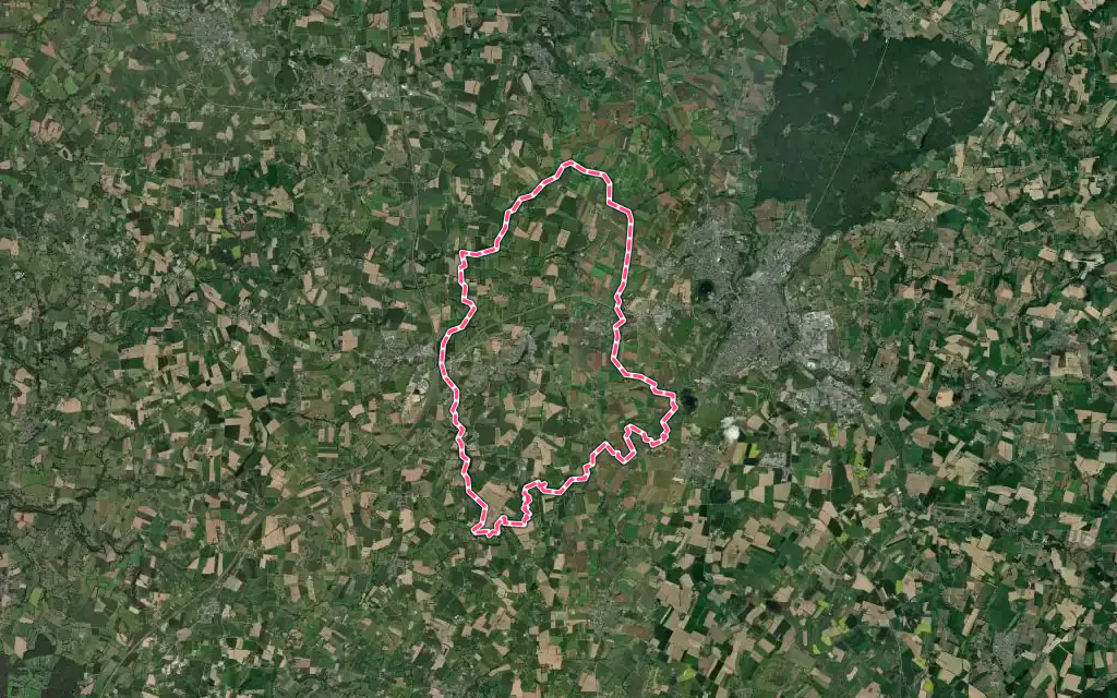 Vue satellite de Romagné avec ses contours administratifs