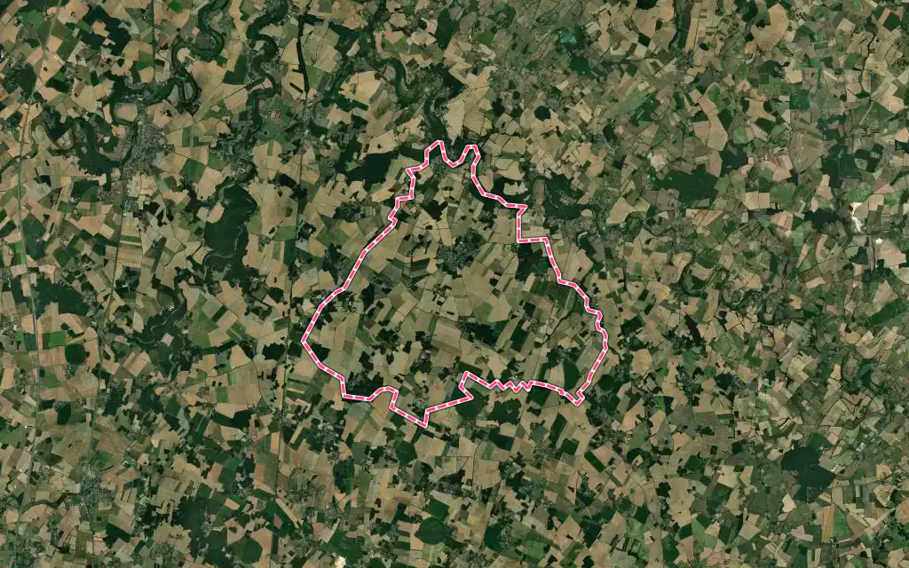 Vue satellite de Romagne avec ses contours administratifs