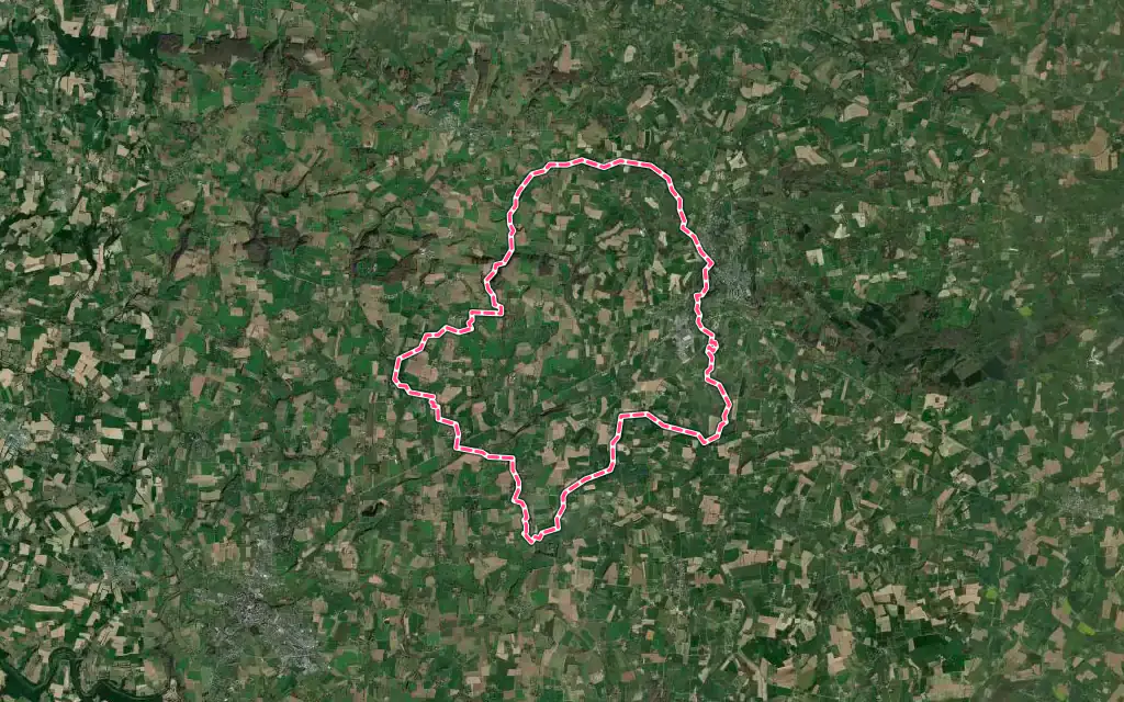 Vue satellite de Romagny Fontenay avec ses contours administratifs