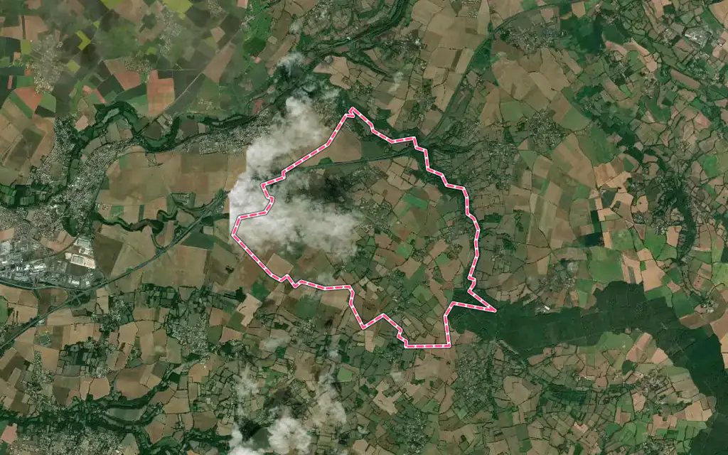 Vue satellite de Romans avec ses contours administratifs
