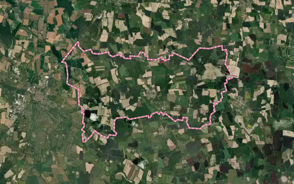 Vue satellite de Romans avec ses contours administratifs
