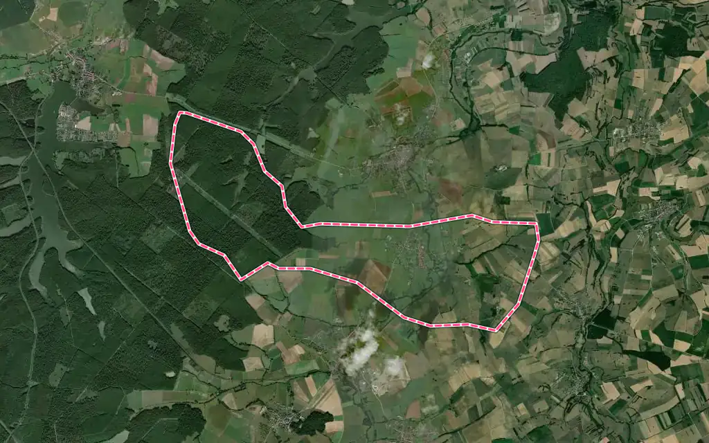 Vue satellite de Romelfing avec ses contours administratifs