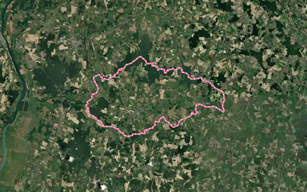 Vue satellite de Romenay avec ses contours administratifs