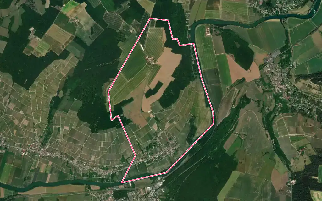 Vue satellite de Romeny-sur-Marne avec ses contours administratifs