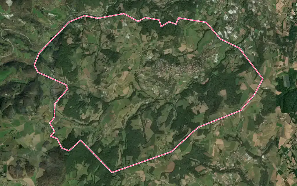 Vue satellite de Rontalon avec ses contours administratifs