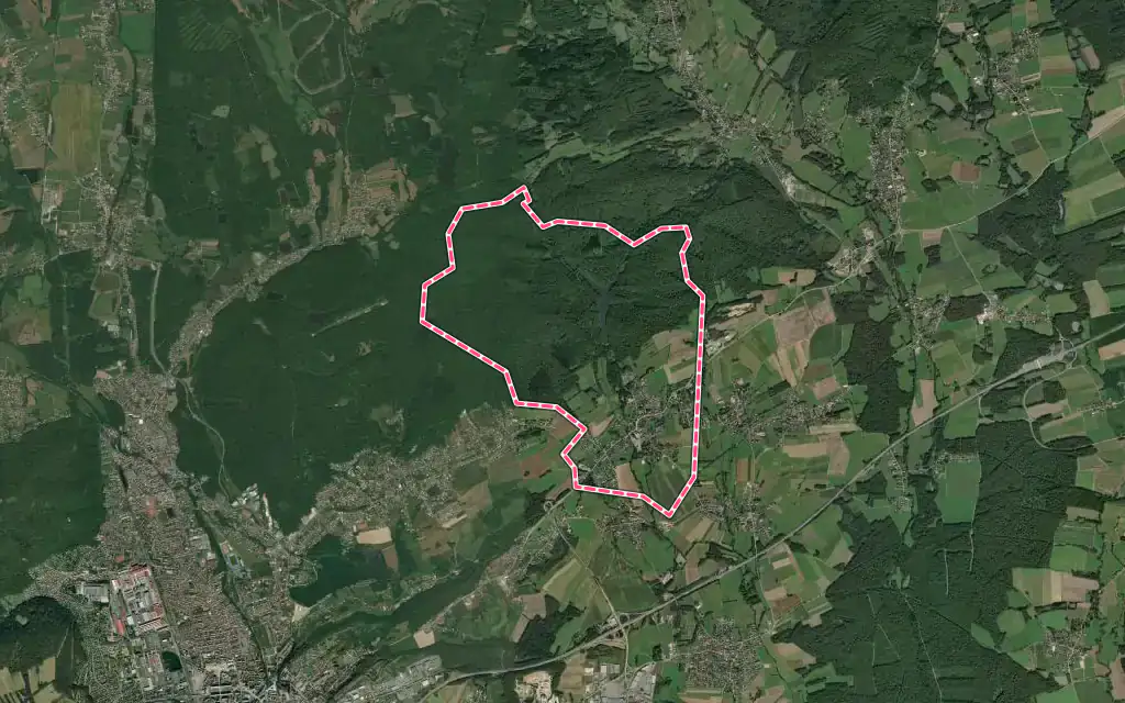 Vue satellite de Roppe avec ses contours administratifs