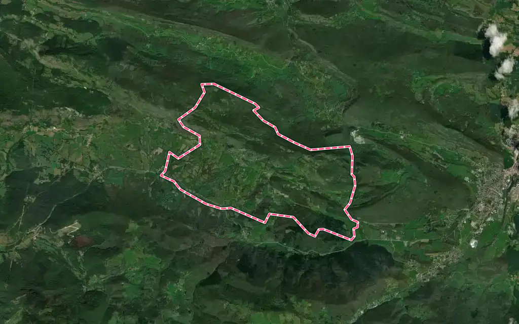 Vue satellite de Roquefixade avec ses contours administratifs