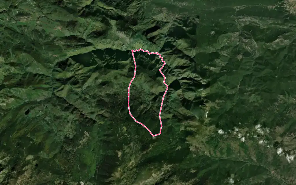 Vue satellite de Roquefort-de-Sault avec ses contours administratifs