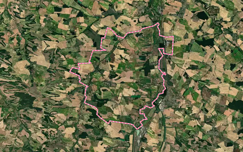 Vue satellite de Roquelaure avec ses contours administratifs