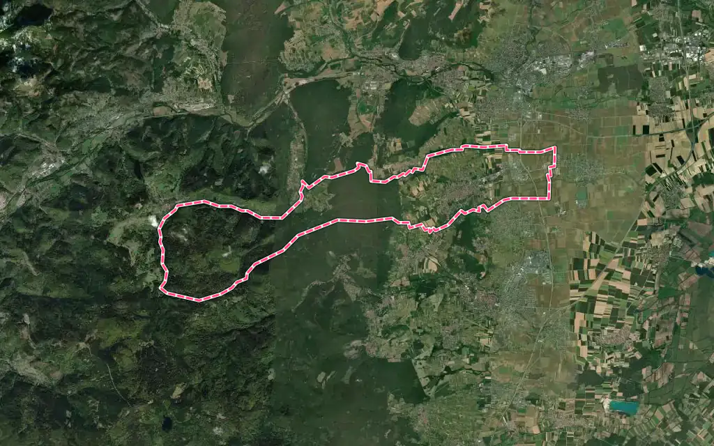 Vue satellite de Rosheim avec ses contours administratifs