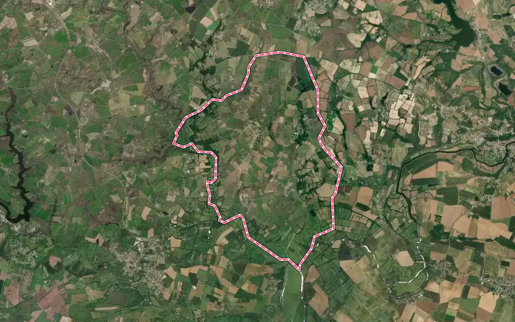 Vue satellite de Rosnay avec ses contours administratifs